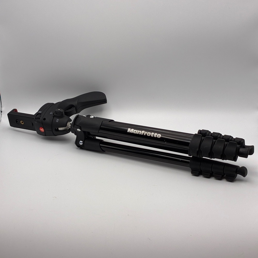 Manfrotto Compact Action Tripod Black MKCOMPACTACN-BK Joystick Head Phone Clip